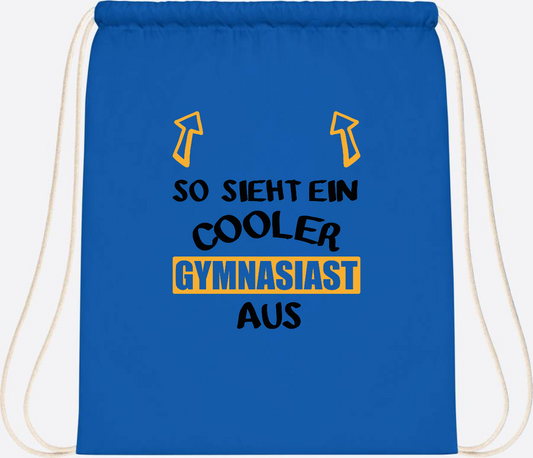 Turnbeutel Cooler Gymnasiast – Personalisiert mit Name - Sapphire Blue