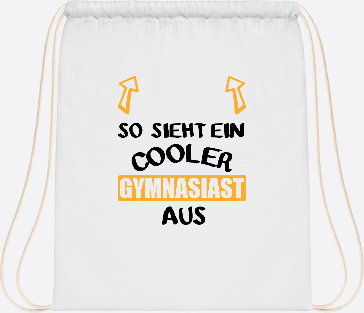 Turnbeutel Cooler Gymnasiast – Personalisiert mit Name - White