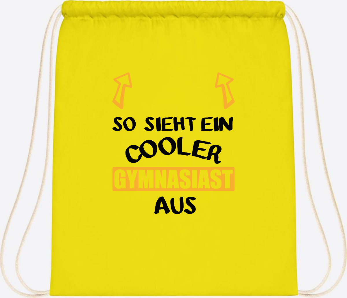 Turnbeutel Cooler Gymnasiast – Personalisiert mit Name - Yellow