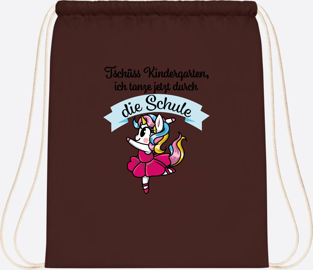 Turnbeutel Einhorn Ballett – Ich tanze in die Schule - Chocolate