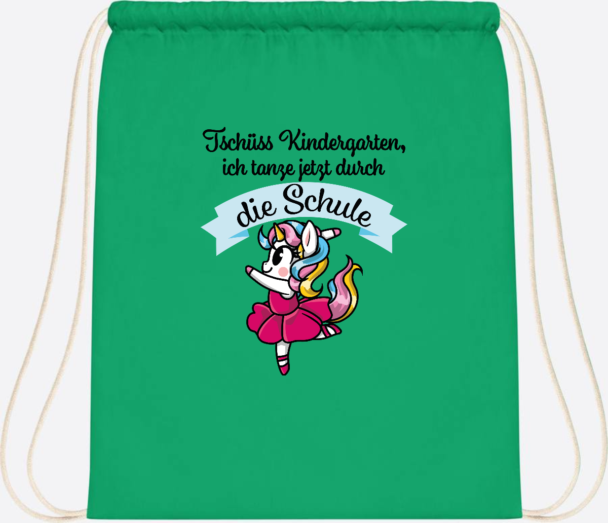 Turnbeutel Einhorn Ballett – Ich tanze in die Schule - Kelly Green