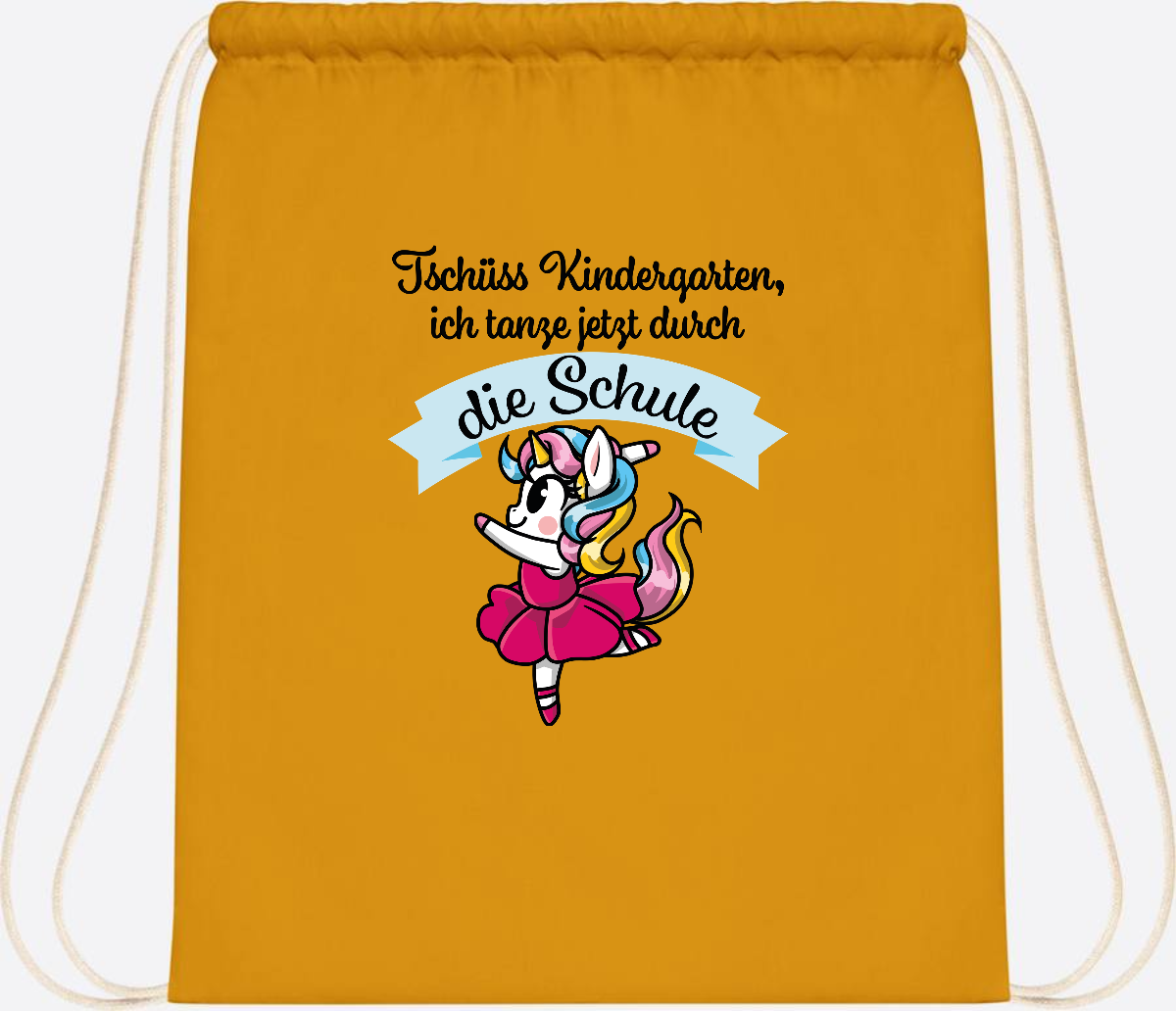 Turnbeutel Einhorn Ballett – Ich tanze in die Schule - Mustard