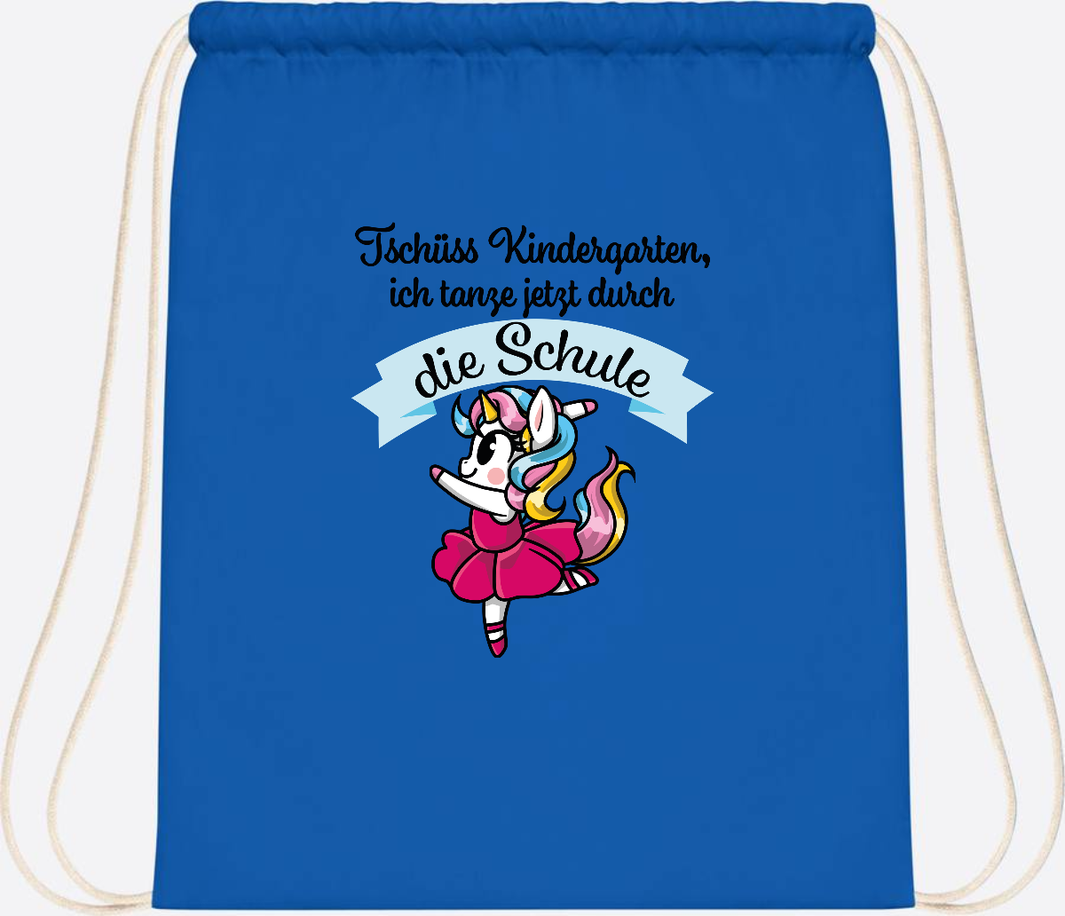 Turnbeutel Einhorn Ballett – Ich tanze in die Schule - Sapphire Blue