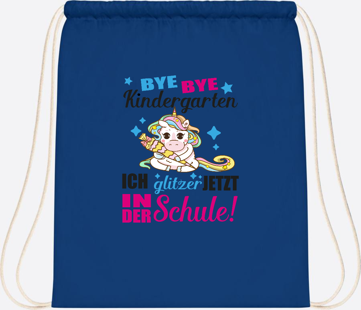 Turnbeutel Einhorn – Ich glitzer jetzt in der Schule mit Name - Bright Royal