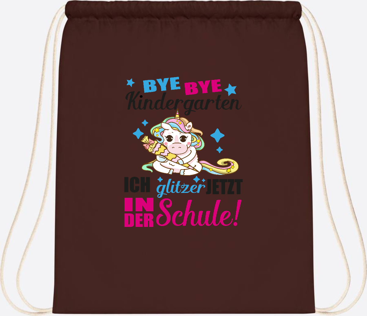 Turnbeutel Einhorn – Ich glitzer jetzt in der Schule mit Name - Chocolate