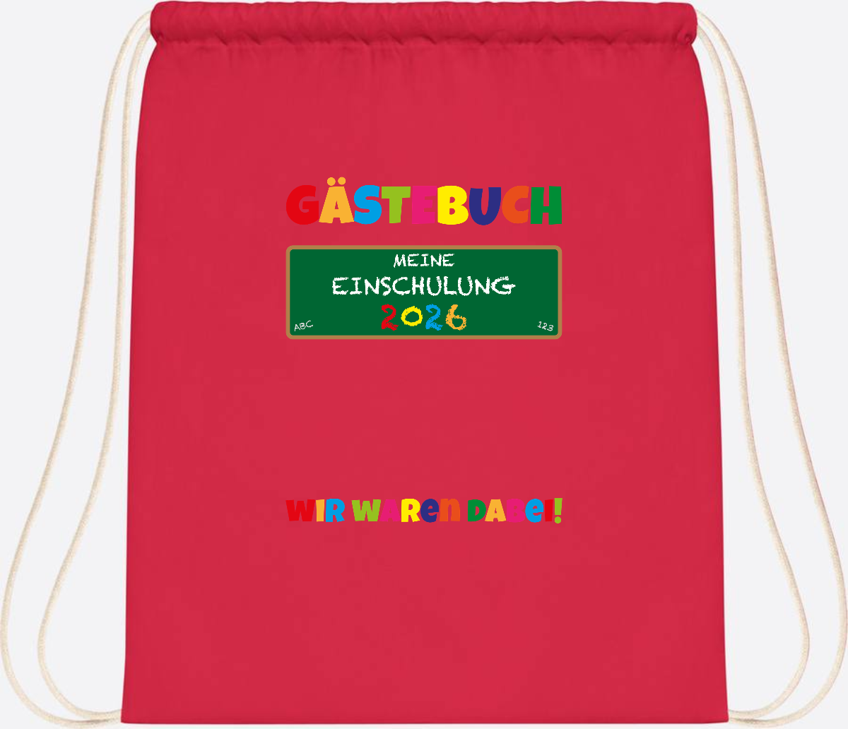 Turnbeutel Einschulung 2026 – Geschenk für Schulkinder - Bright Red