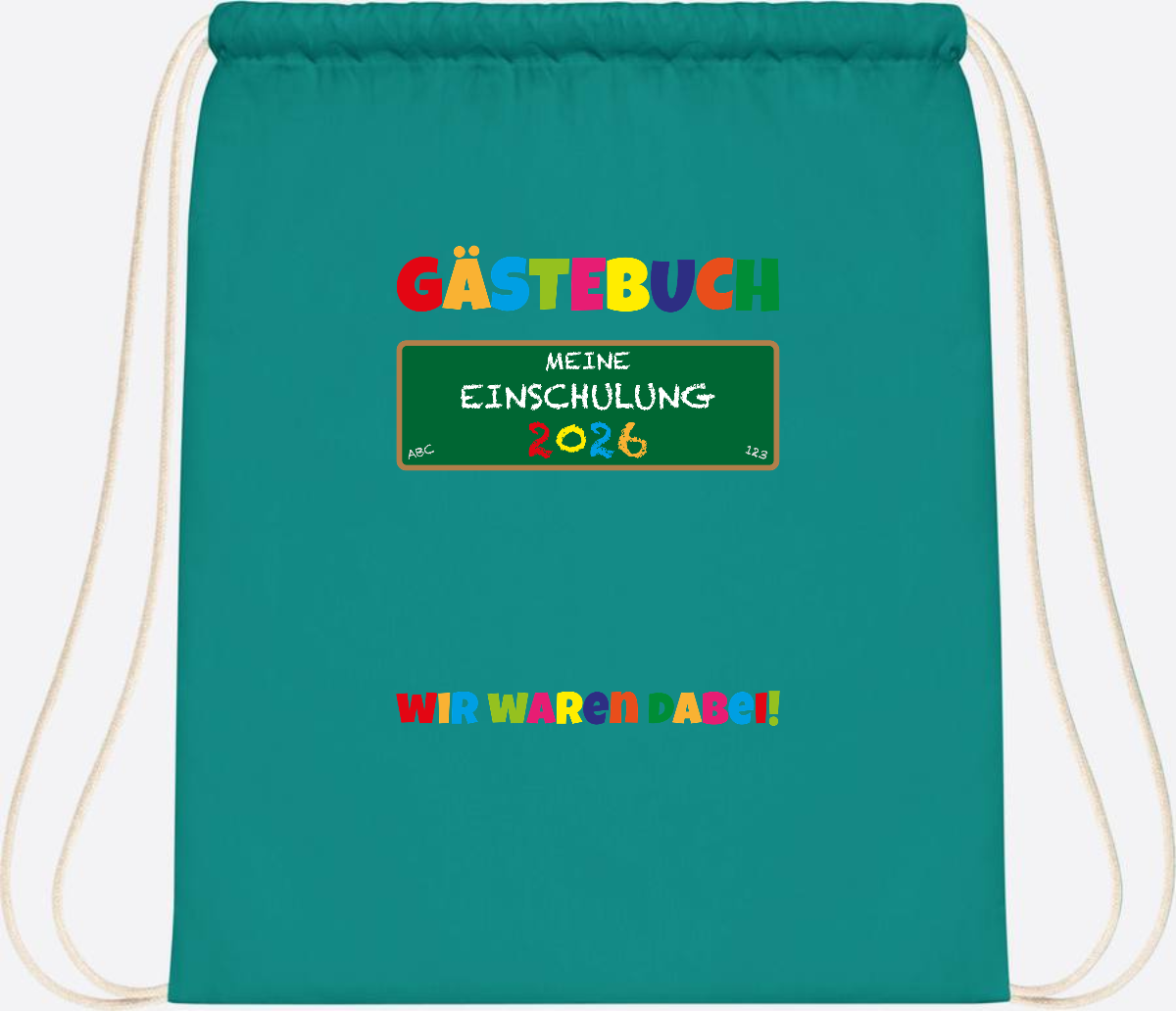 Turnbeutel Einschulung 2026 – Geschenk für Schulkinder - Emerald