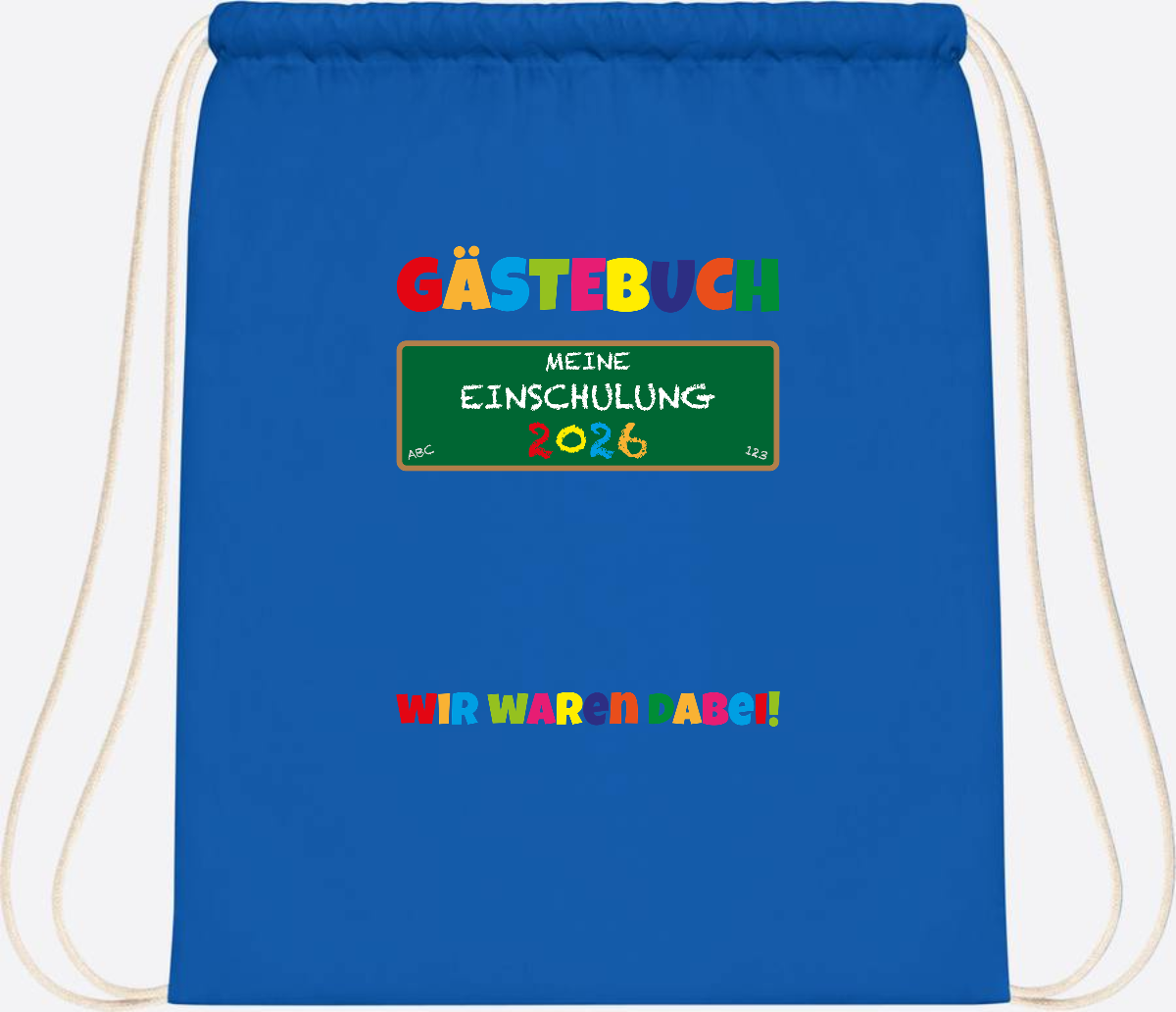 Turnbeutel Einschulung 2026 – Geschenk für Schulkinder - Sapphire Blue