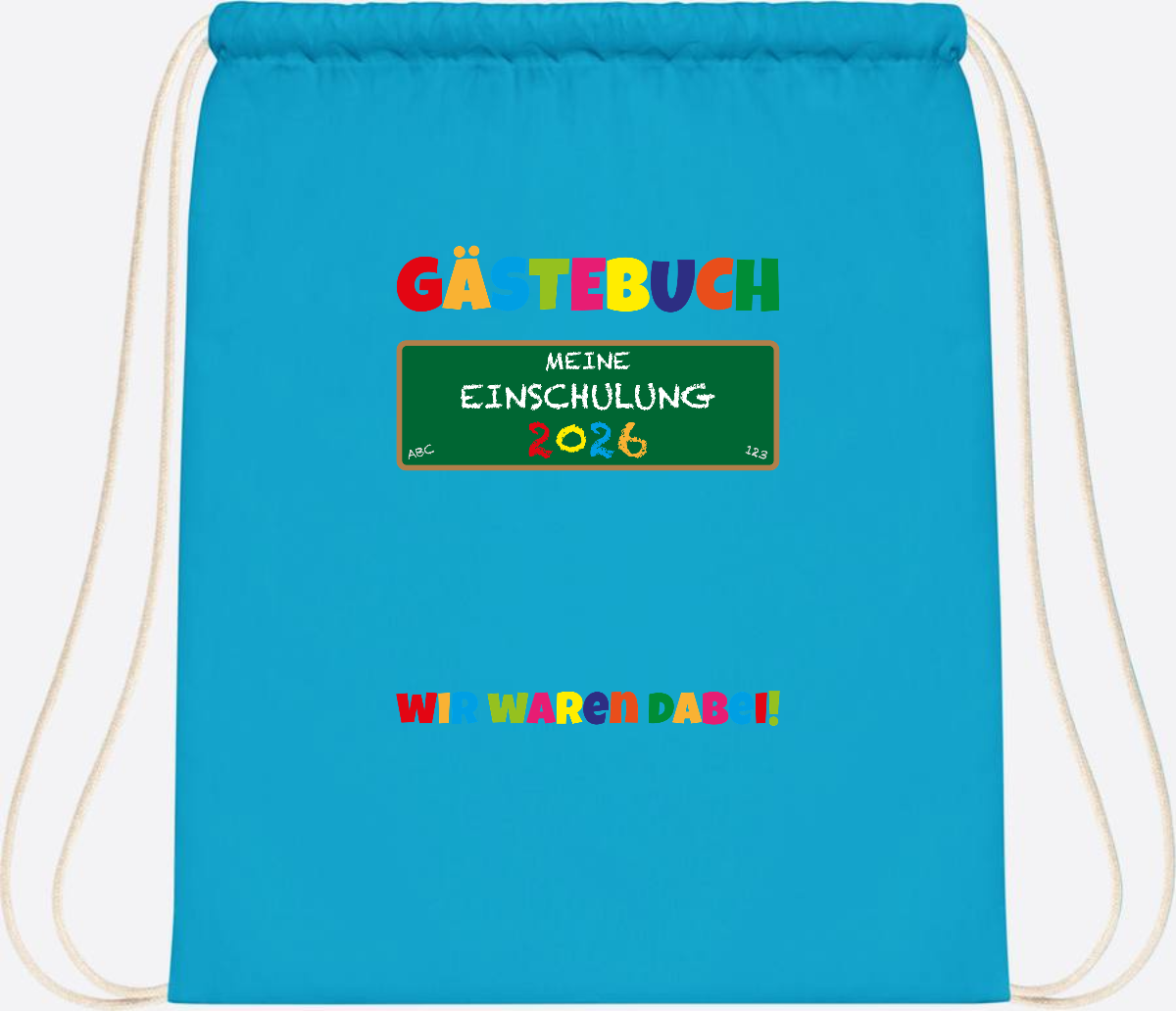 Turnbeutel Einschulung 2026 – Geschenk für Schulkinder - Surf Blue