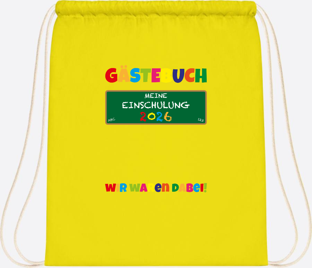 Turnbeutel Einschulung 2026 – Geschenk für Schulkinder - Yellow