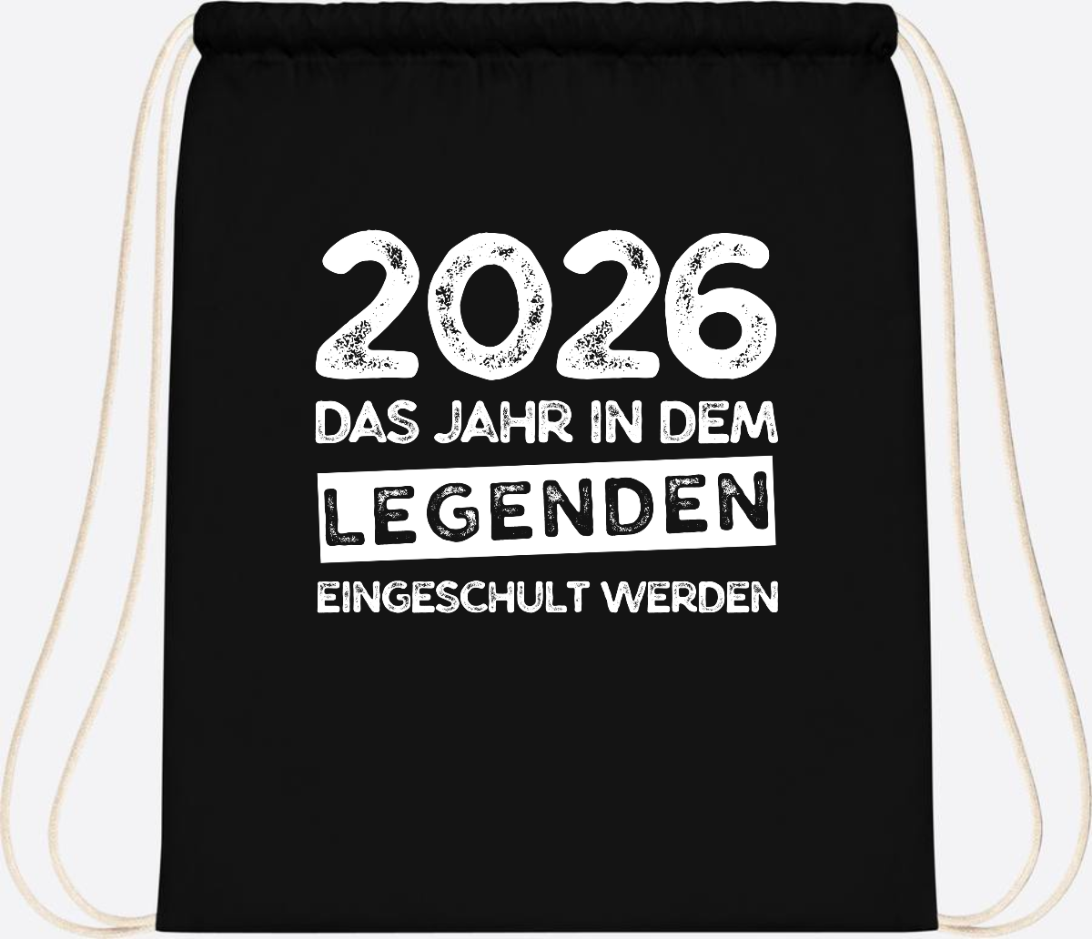 Turnbeutel Einschulung 2026: Legenden werden eingeschult - Black