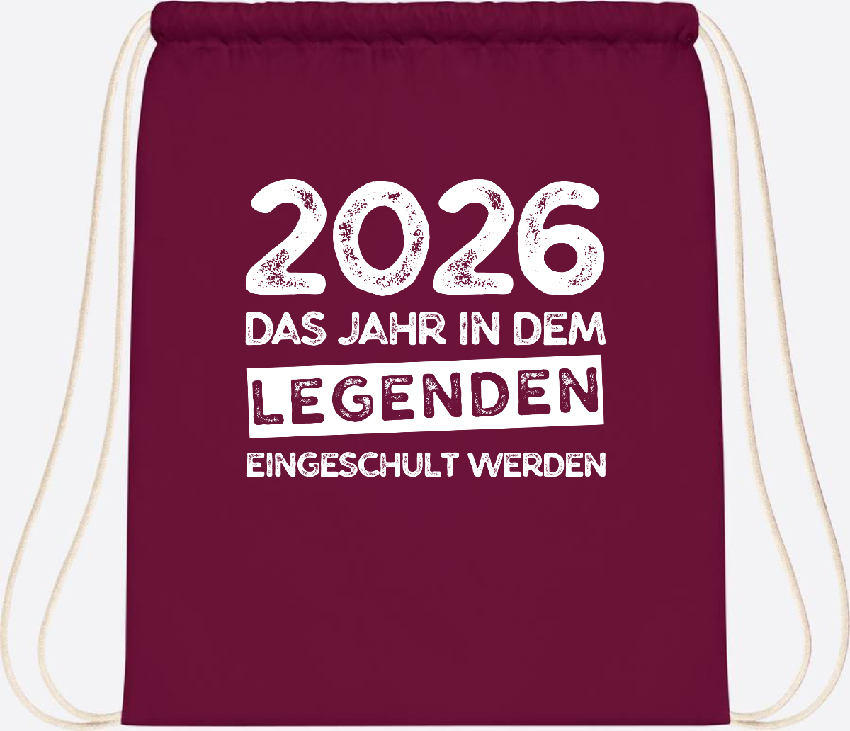 Turnbeutel Einschulung 2026: Legenden werden eingeschult - Burgundy