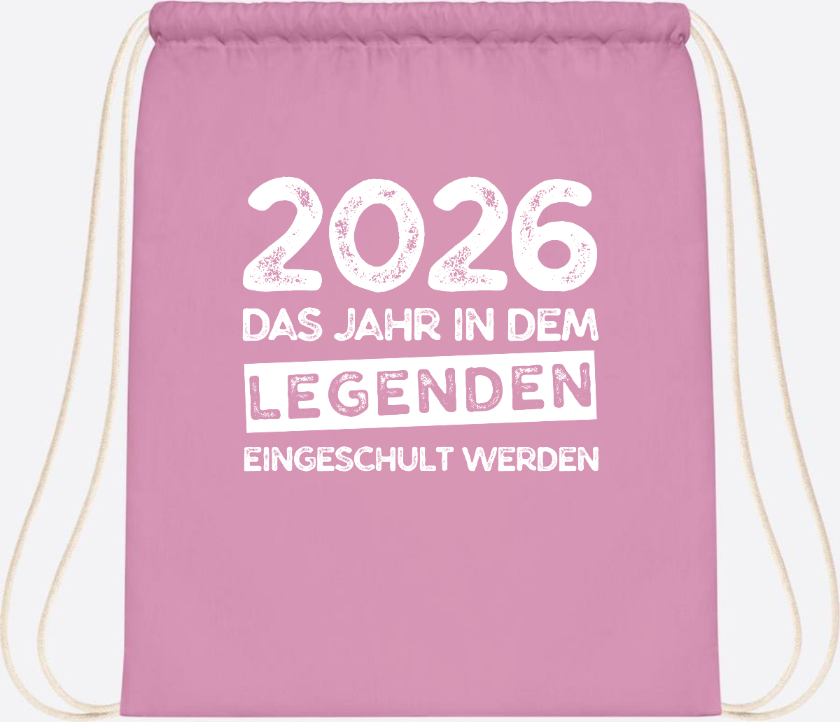 Turnbeutel Einschulung 2026: Legenden werden eingeschult - Classic Pink/White