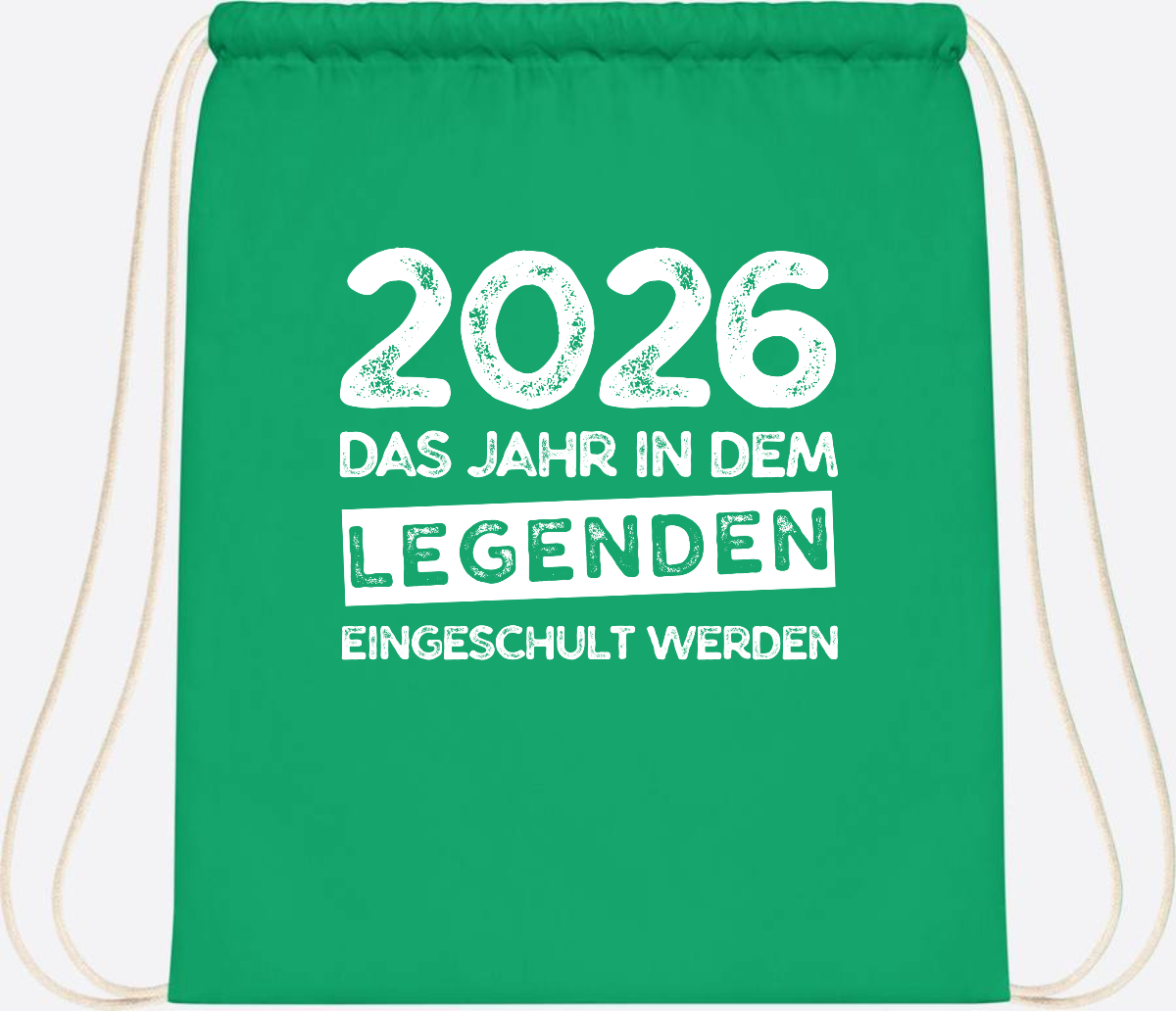 Turnbeutel Einschulung 2026: Legenden werden eingeschult - Kelly Green