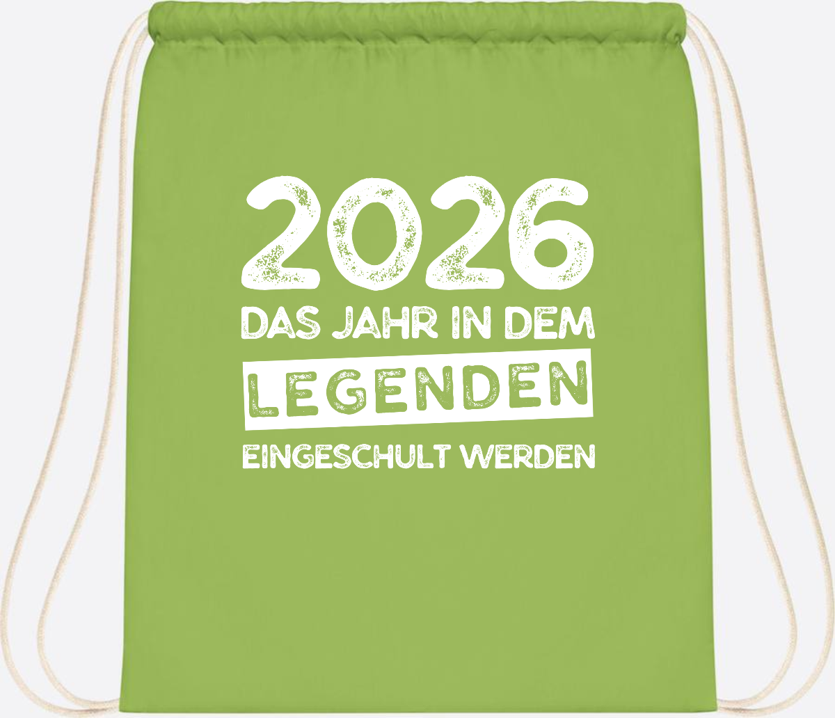 Turnbeutel Einschulung 2026: Legenden werden eingeschult - Lime Green