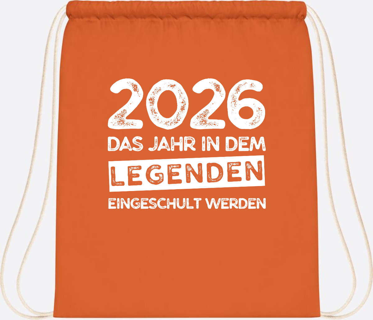 Turnbeutel Einschulung 2026: Legenden werden eingeschult - Orange