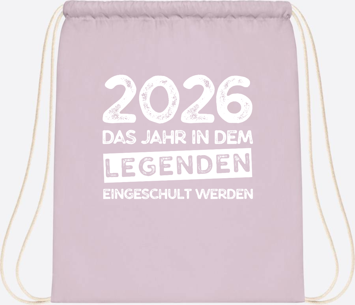 Turnbeutel Einschulung 2026: Legenden werden eingeschult - Pastel Pink/White