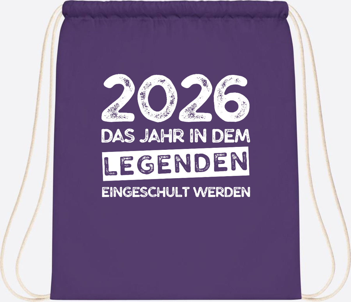 Turnbeutel Einschulung 2026: Legenden werden eingeschult - Purple