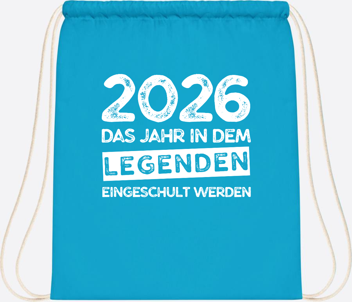 Turnbeutel Einschulung 2026: Legenden werden eingeschult - Surf Blue
