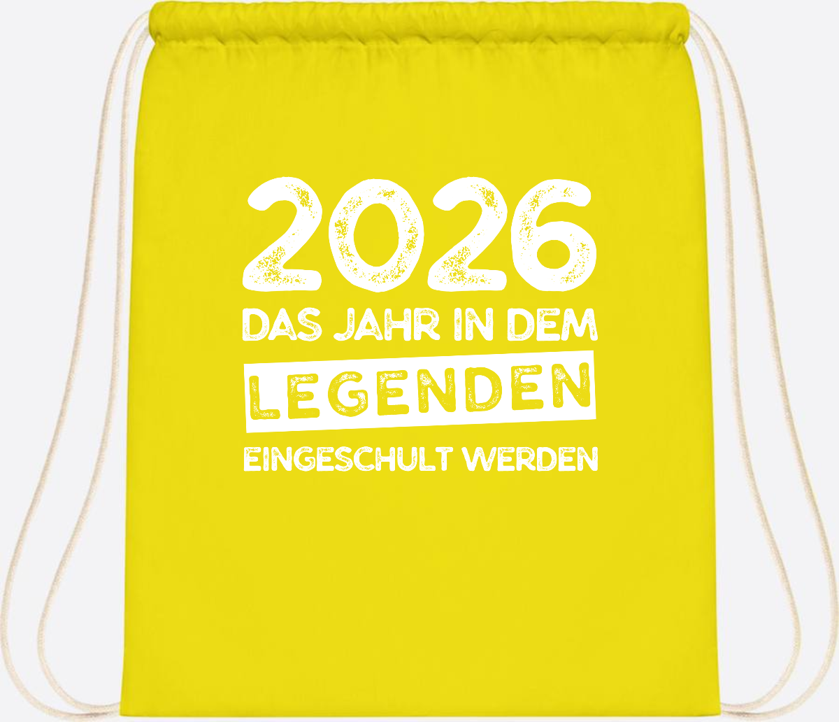 Turnbeutel Einschulung 2026: Legenden werden eingeschult - Yellow