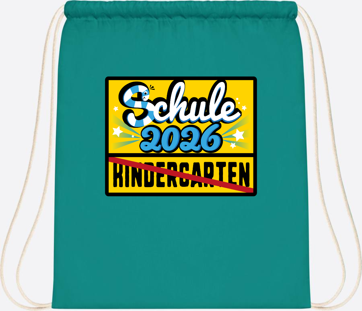 Turnbeutel Einschulung 2026 – Ortsschild mit Wunschname - Emerald