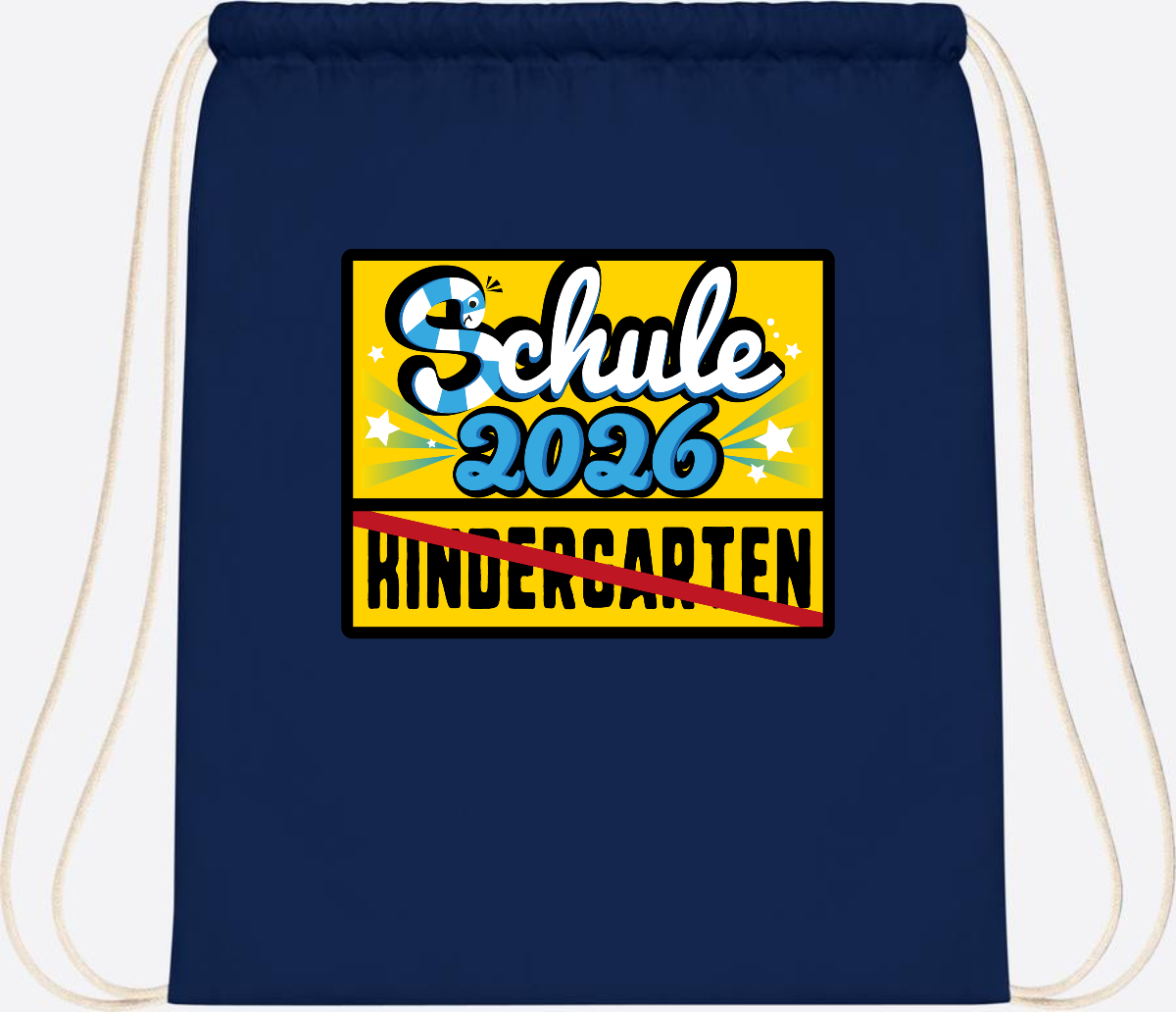 Turnbeutel Einschulung 2026 – Ortsschild mit Wunschname - French Navy