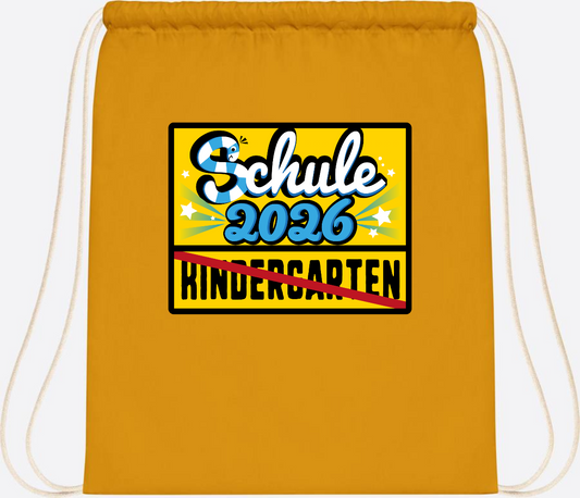 Turnbeutel Einschulung 2026 – Ortsschild mit Wunschname - Mustard