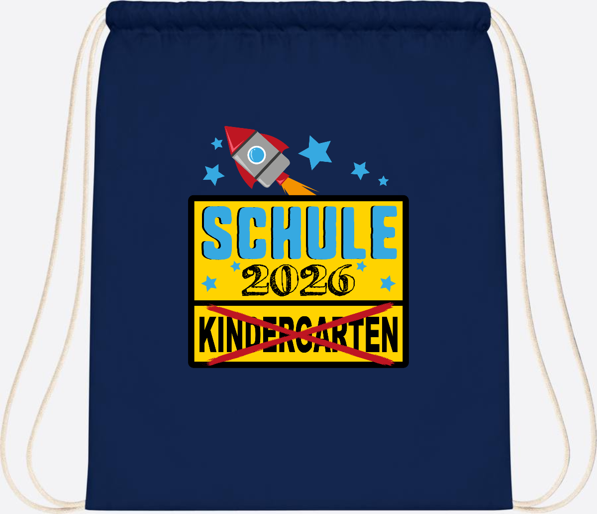 Turnbeutel Einschulung 2026 – Ortsschild Rakete mit Name - French Navy