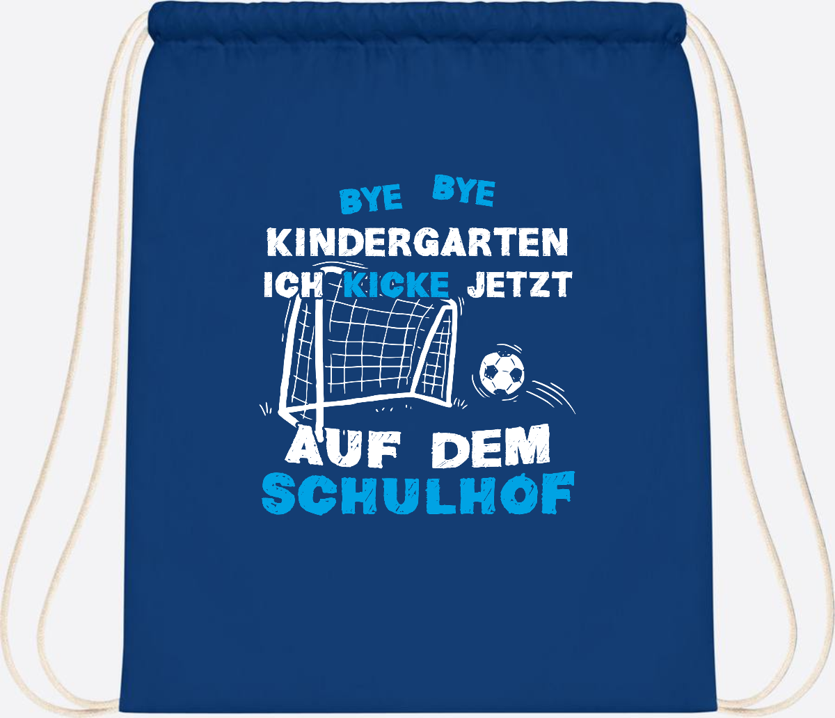 Turnbeutel Einschulung: Bye Bye Kindergarten Fußball - Bright Royal