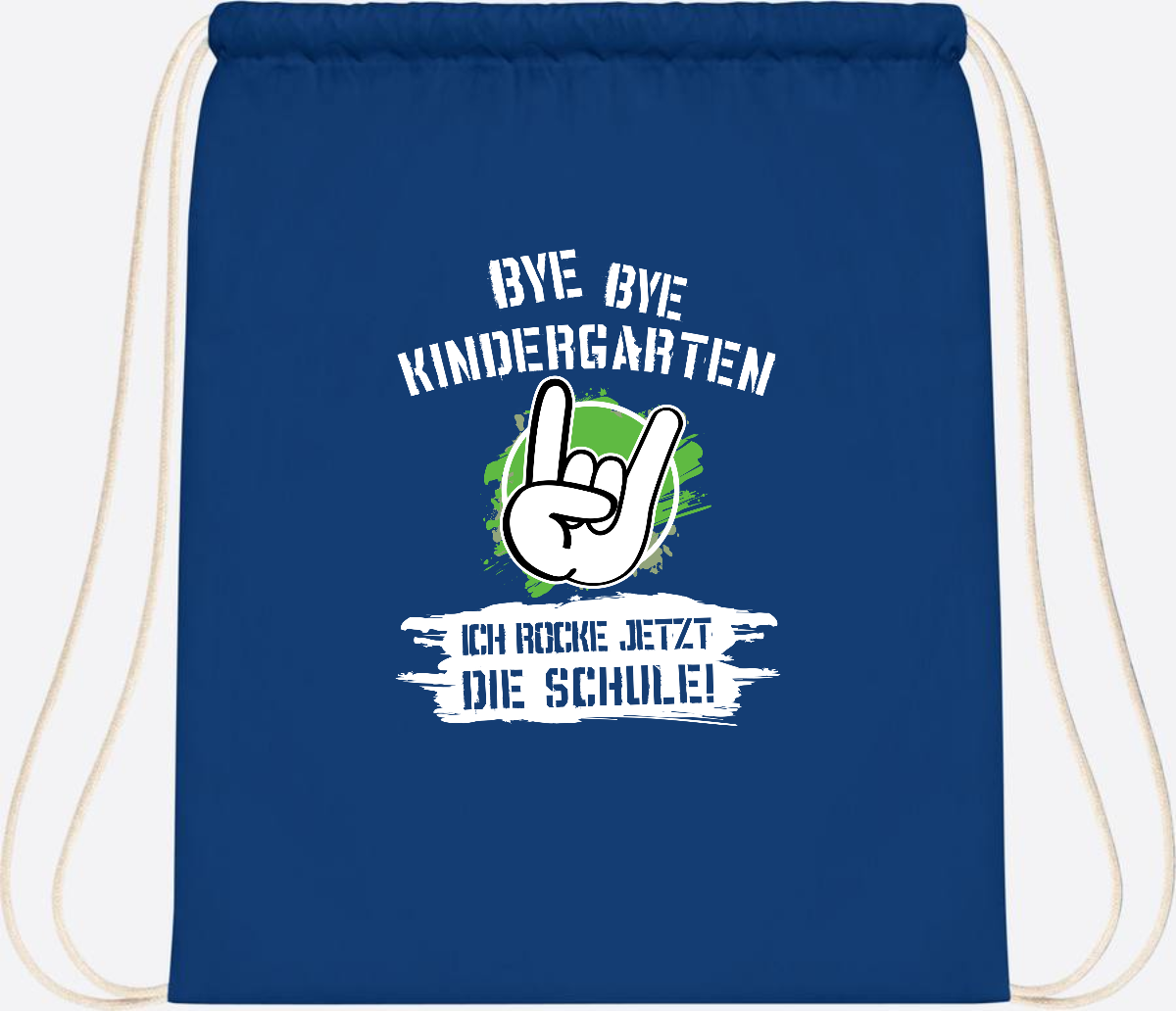 Turnbeutel Einschulung: Bye Bye Kindergarten, ich rocke die Schule - Bright Royal