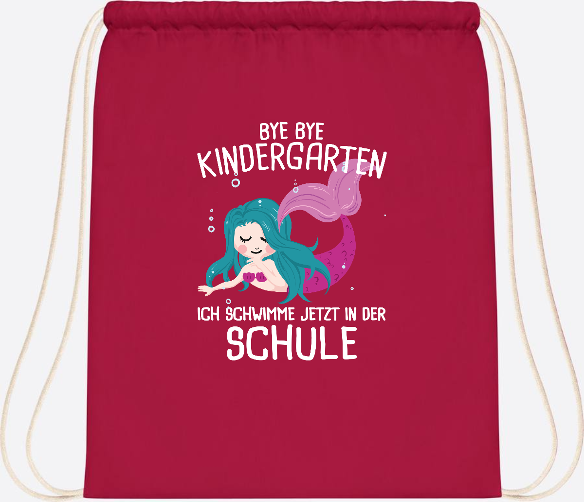 Turnbeutel Einschulung: Bye Bye Kindergarten, ich schwimme jetzt! - Classic Red