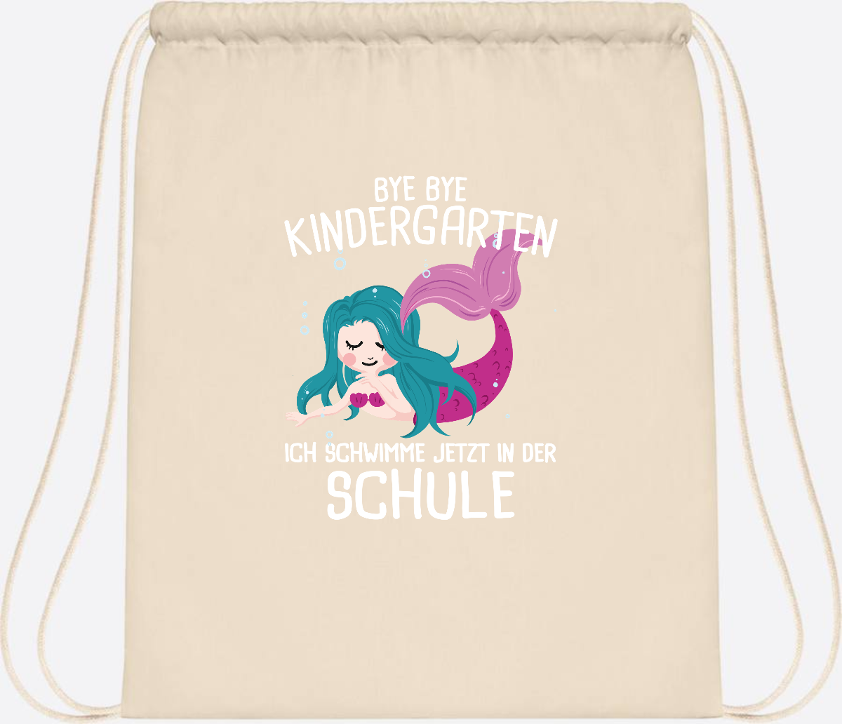 Turnbeutel Einschulung: Bye Bye Kindergarten, ich schwimme jetzt! - Natural