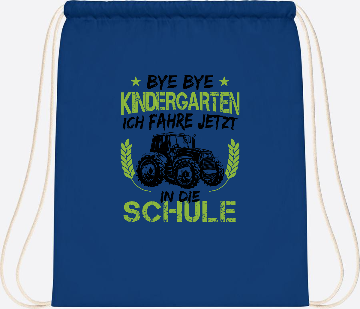 Turnbeutel Einschulung – Bye Bye Kindergarten Traktor - Bright Royal