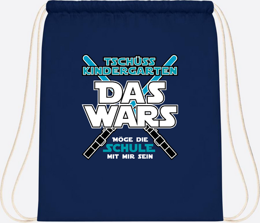 Turnbeutel Einschulung: Das wars Kindergarten mit Name - French Navy