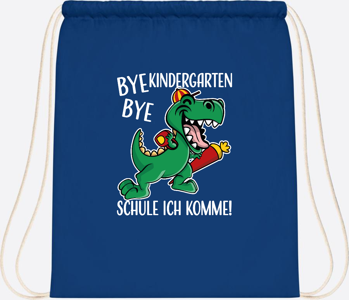 Turnbeutel Einschulung Dino – Bye Bye Kindergarten mit Namen - Bright Royal