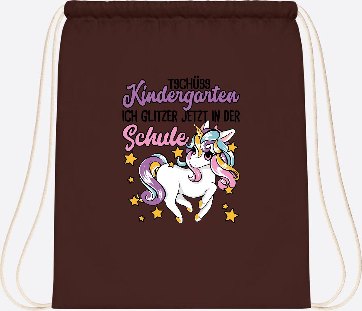 Turnbeutel Einschulung Einhorn: Glitzer jetzt in der Schule - Chocolate
