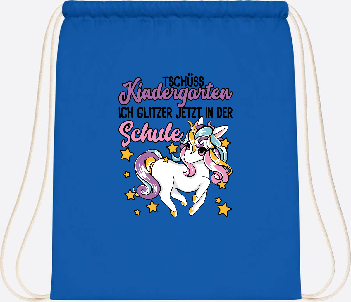 Turnbeutel Einschulung Einhorn: Glitzer jetzt in der Schule - Sapphire Blue