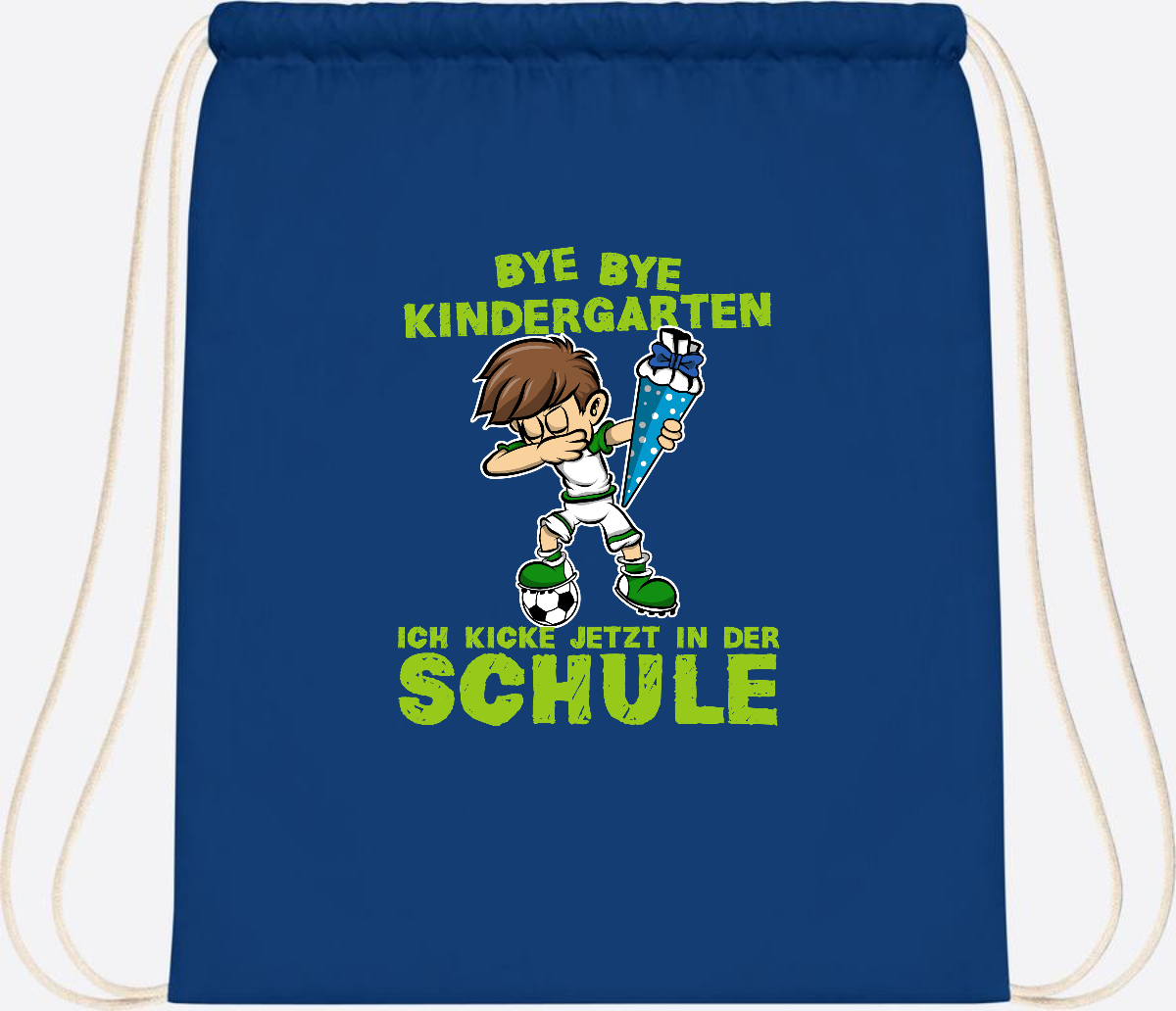 Turnbeutel Einschulung – Fußball Dabbing Junge mit Namen - Bright Royal