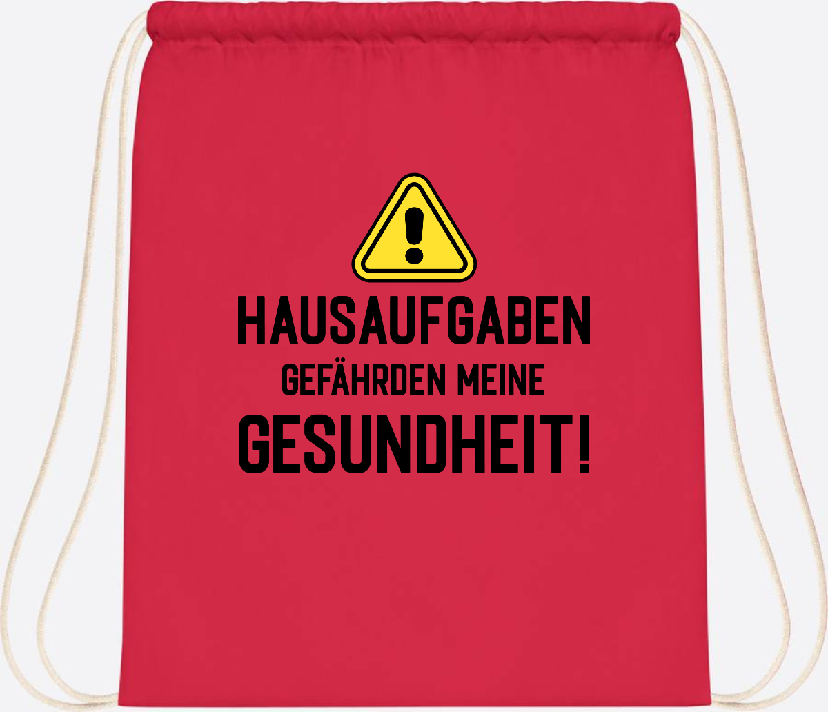 Turnbeutel Einschulung: Hausaufgaben gefährden Gesundheit - Bright Red