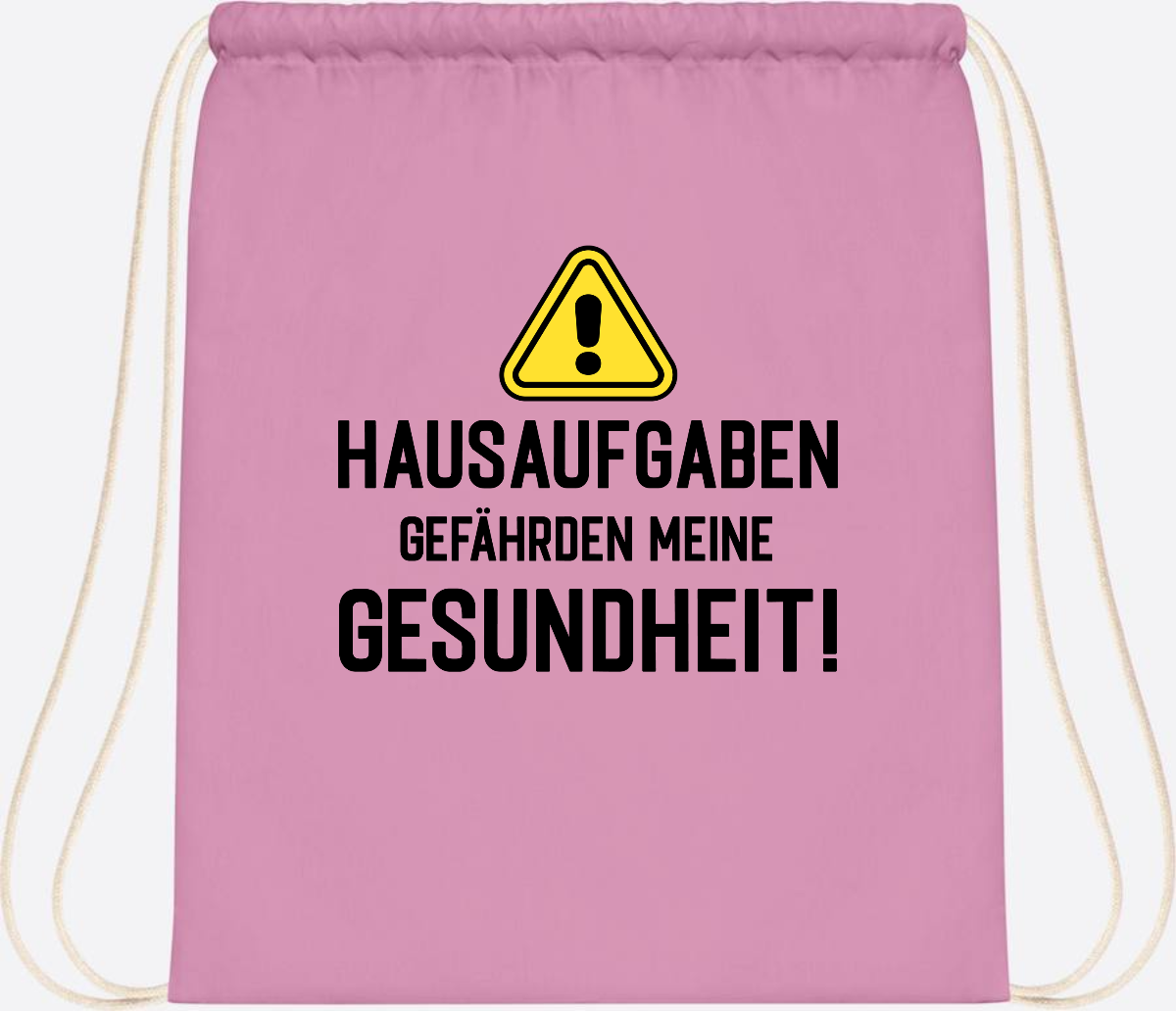 Turnbeutel Einschulung: Hausaufgaben gefährden Gesundheit - Classic Pink/White