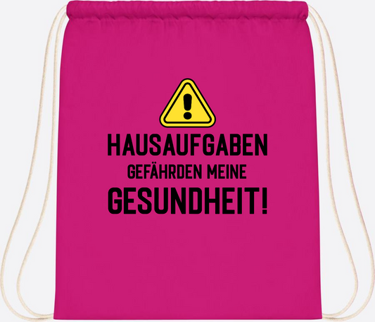 Turnbeutel Einschulung: Hausaufgaben gefährden Gesundheit - Fuchsia