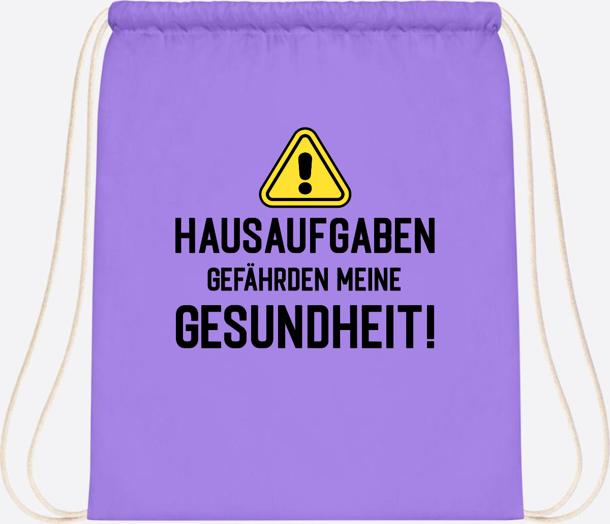 Turnbeutel Einschulung: Hausaufgaben gefährden Gesundheit - Lavender/White