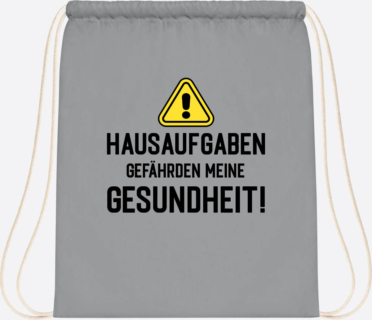 Turnbeutel Einschulung: Hausaufgaben gefährden Gesundheit - Light Grey