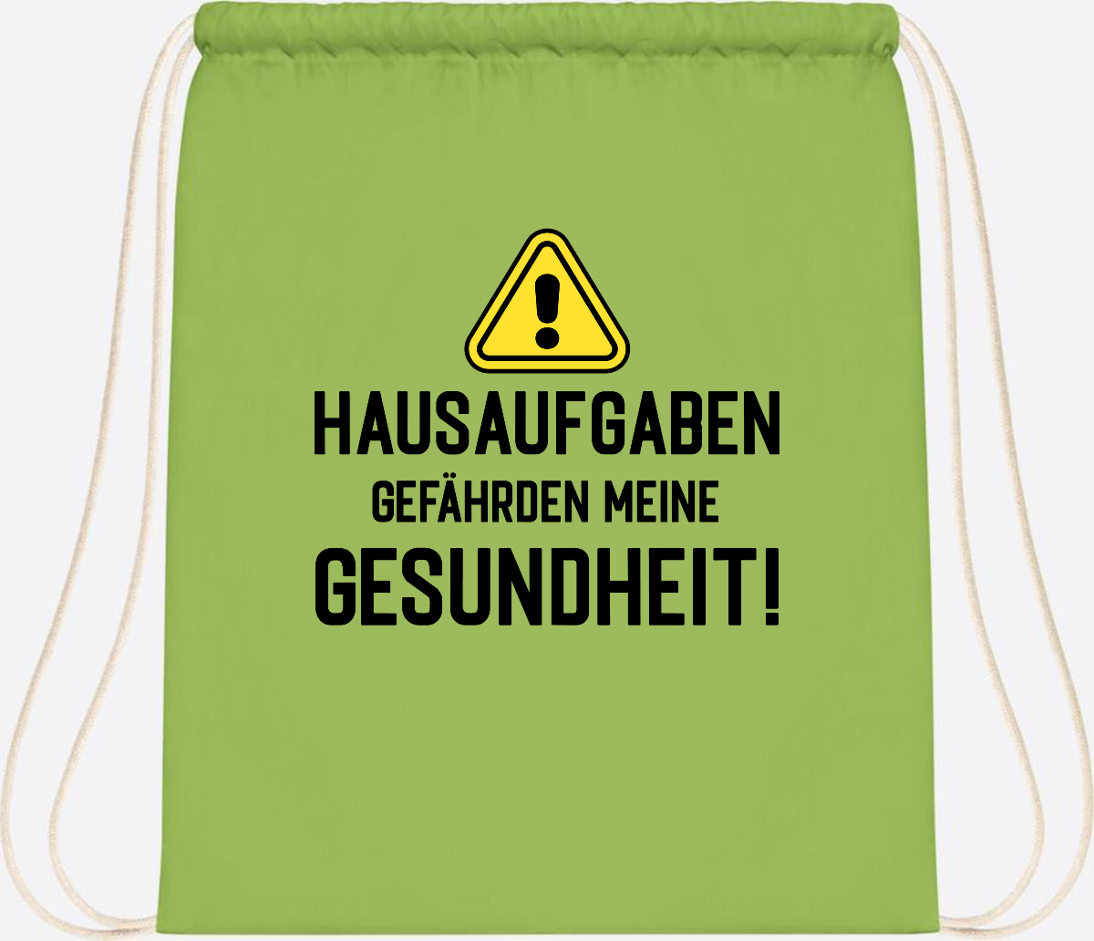 Turnbeutel Einschulung: Hausaufgaben gefährden Gesundheit - Lime Green