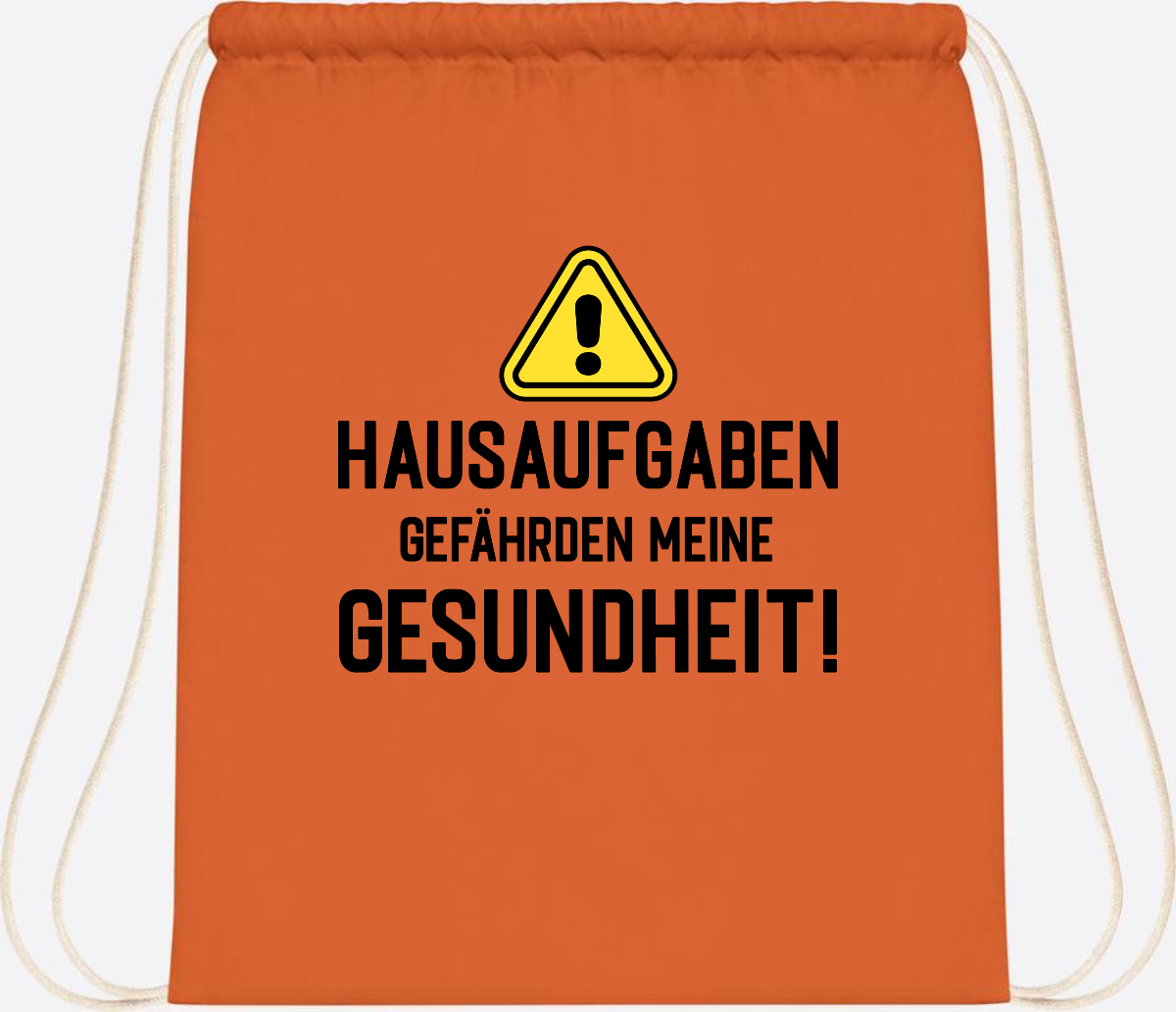 Turnbeutel Einschulung: Hausaufgaben gefährden Gesundheit - Orange