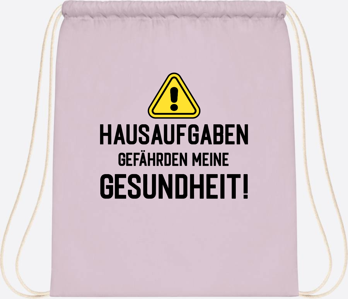 Turnbeutel Einschulung: Hausaufgaben gefährden Gesundheit - Pastel Pink/White