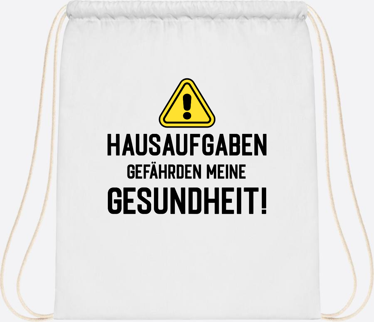 Turnbeutel Einschulung: Hausaufgaben gefährden Gesundheit - White