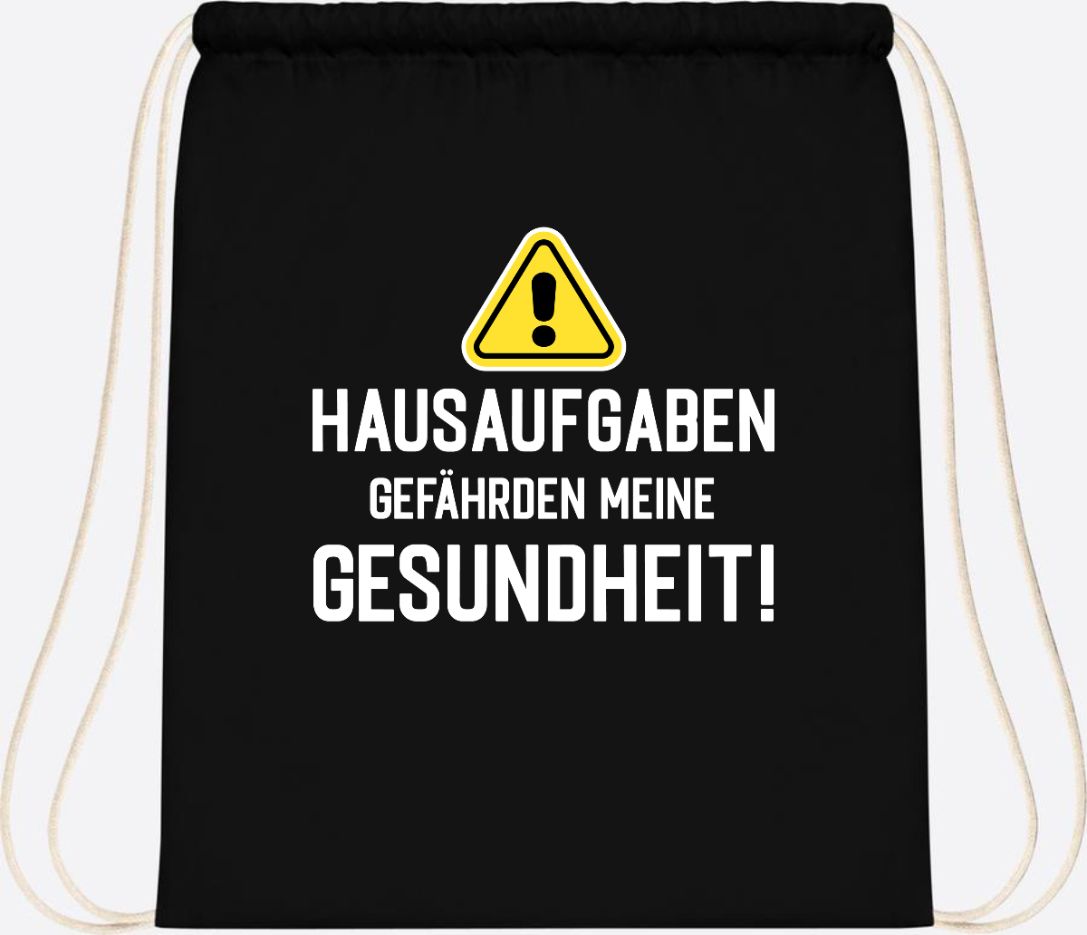 Turnbeutel Einschulung - Hausaufgaben gefährden Gesundheit - Black