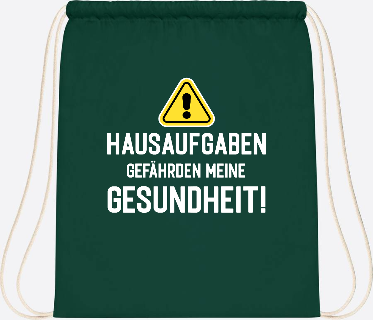 Turnbeutel Einschulung - Hausaufgaben gefährden Gesundheit - Bottle Green