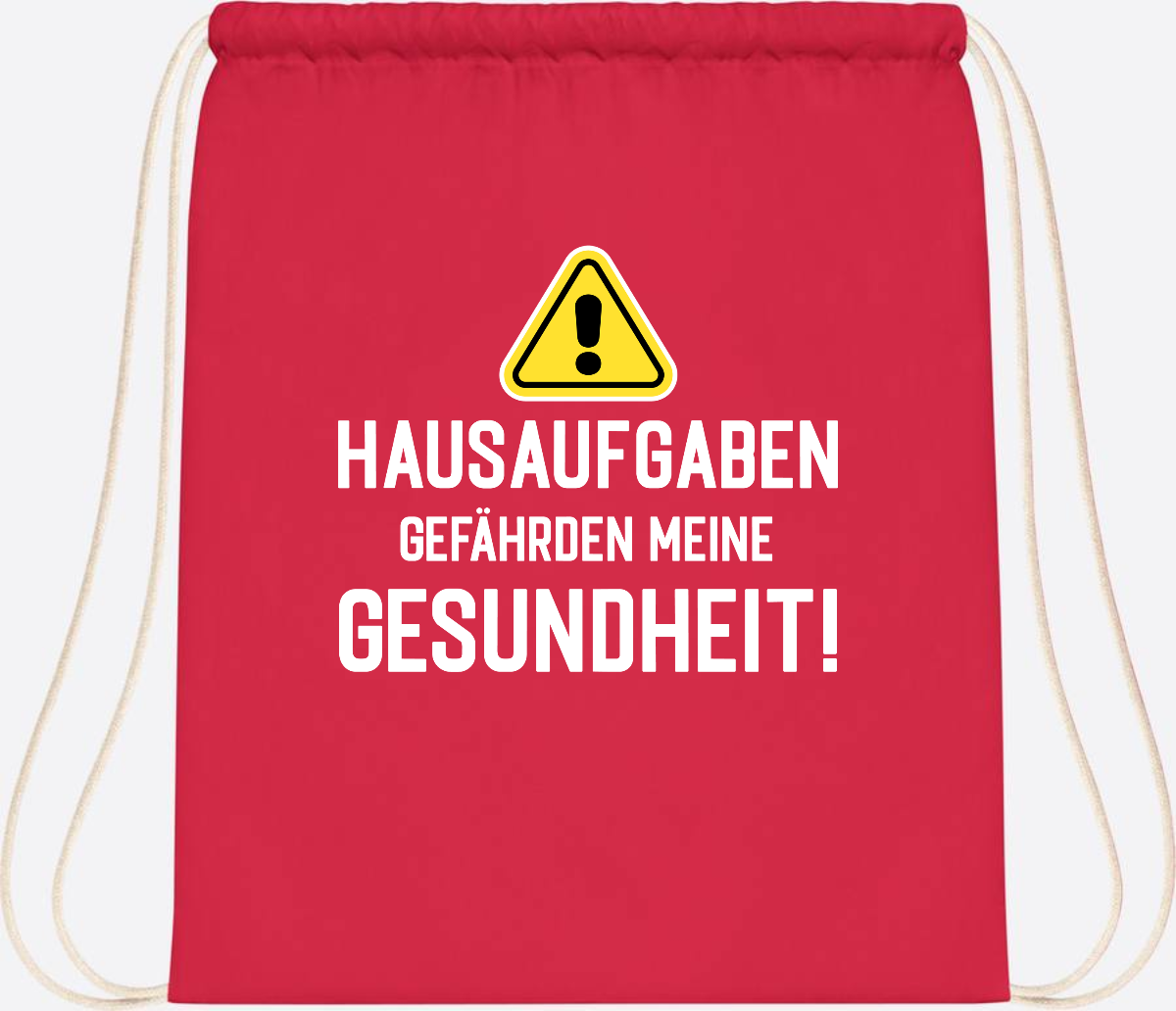 Turnbeutel Einschulung - Hausaufgaben gefährden Gesundheit - Bright Red